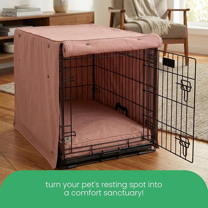 Molly Mutt Kyoto Dog Crate Cover, GOTS-Certified 100% Organic Cotton Canvas Cover for Dog or Puppy Kennel and Cage, Washable, Free of Harmful Chemicals, Medium/Large, Fits 30"x19"x21" Crate