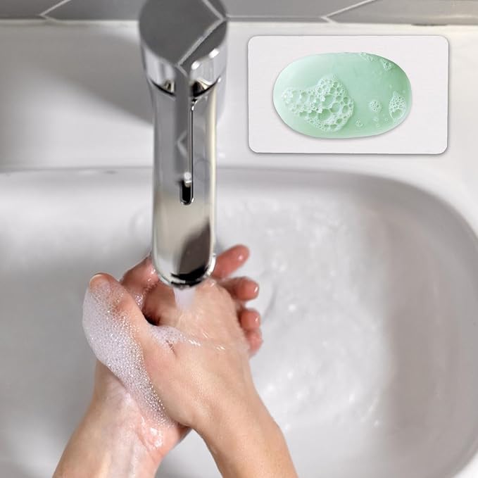 Diatomite Tray - Quick-Dry No Skidding Water Absorbent Diatomite Coasters - Drink Coasters, Soap Dish Tray, Water Absorbent Stone for Hand Soaps & Brushes & Toiletries