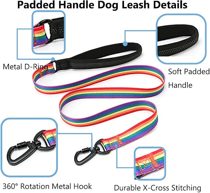 Dog Collar and Leash Set for Dogs Walking Bohemia Ethnic Style | Soft Durable Nylon Adjustable Collar with Metal Buckle and 4ft Padded Handle Matching Leash for Small Medium Large Dogs