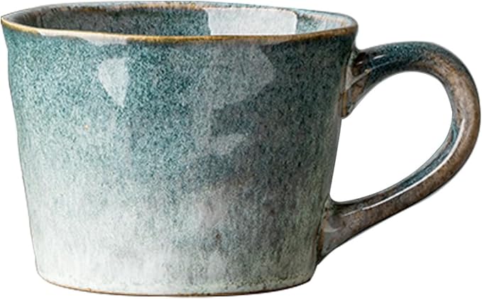 Ceramic Coffee Mug, 12 oz Tea Cup with Handle, Vintage Coffee Cup for Office and Home, Dishwasher and Microwave Safe, Sage Green