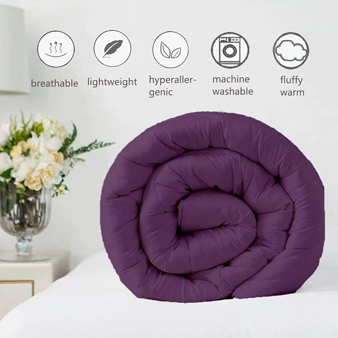 Hypoallergenic 1000-TC Pinch Pleated Down Alternative Comforter Twin Size 68 x 86 Inches 1pc Comforter & 2 pcs Pillow Covers, 700 GSM & All Side Corner Tabs 100% Egyptian Cotton