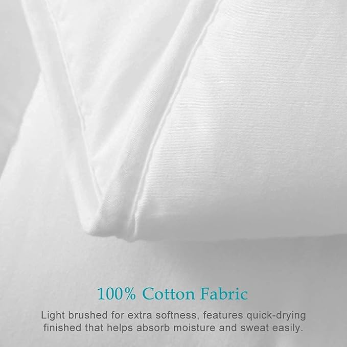 100% Cotton Cover Down Alternative Comforter California King Size- Cloud Bed Duvet for All Season, Breathable White Comforter, Ultra-Soft Duvet Insert (106x90)