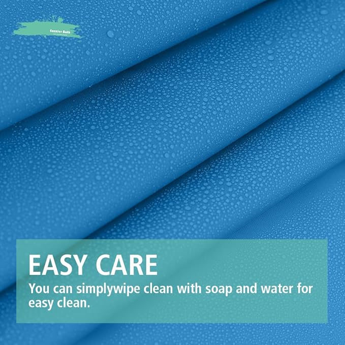 Blue Plastic Shower Curtain Or Liner, 72x72 Inch Lightweight Blue Plastic Bathroom Shower Showroom Inner Curtain with Rustproof Metal Grommet Holes and Weighted Magnets