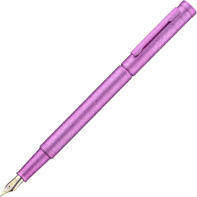 Hongdian 1851 Forest Fountain Pen Pink Ice Flowers, Extra Fine Nib Classic Design with Converter and Metal Pen Case
