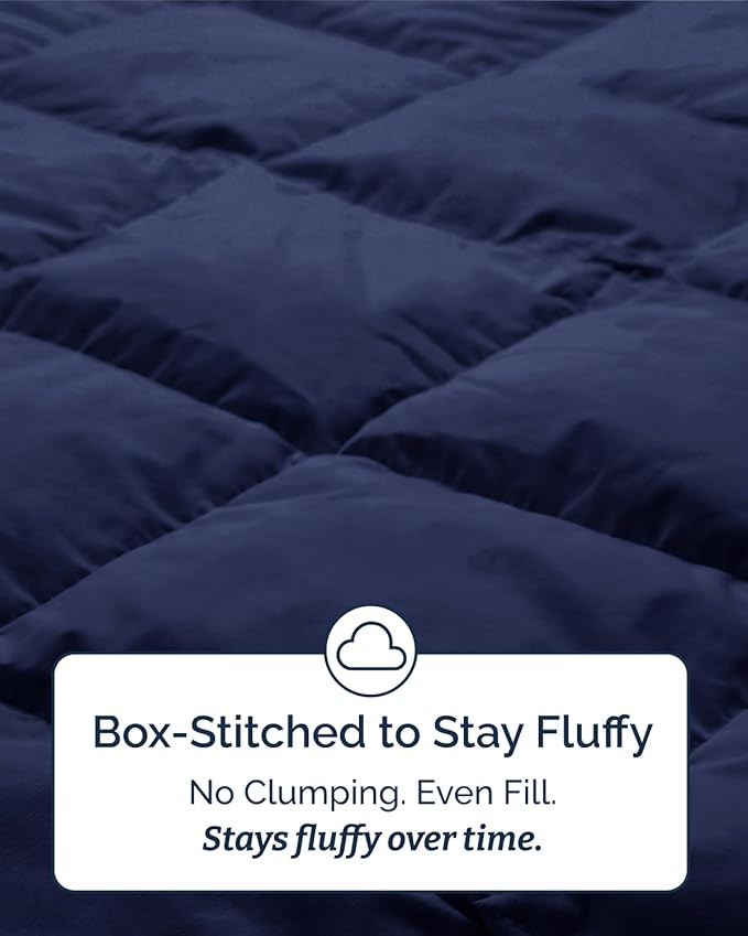 Twin Size, Navy Blue Alternative Down Comforter - Warm, Lightweight & Breathable Hotel Quality Bedding Set for Men, Women, Kids & Teens - All Season Oversized Cooling Microfiber Duvet Insert Comforter