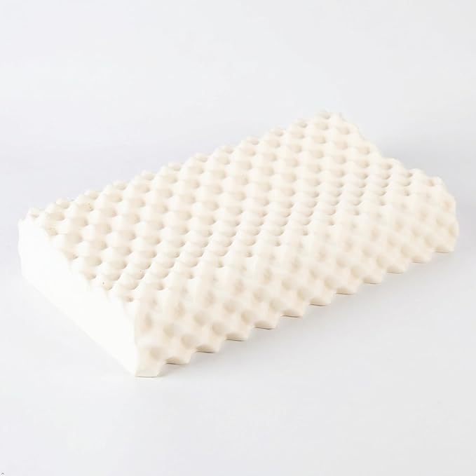 Somina Natural Latex Pillow — 100% Pure Vietnam Latex Cervical Pillow for Side & Back Sleepers, Dual-Height 4.7"/3.9" Flip, Wave-Ridge Surface, Premium Gift Box for Father's Day