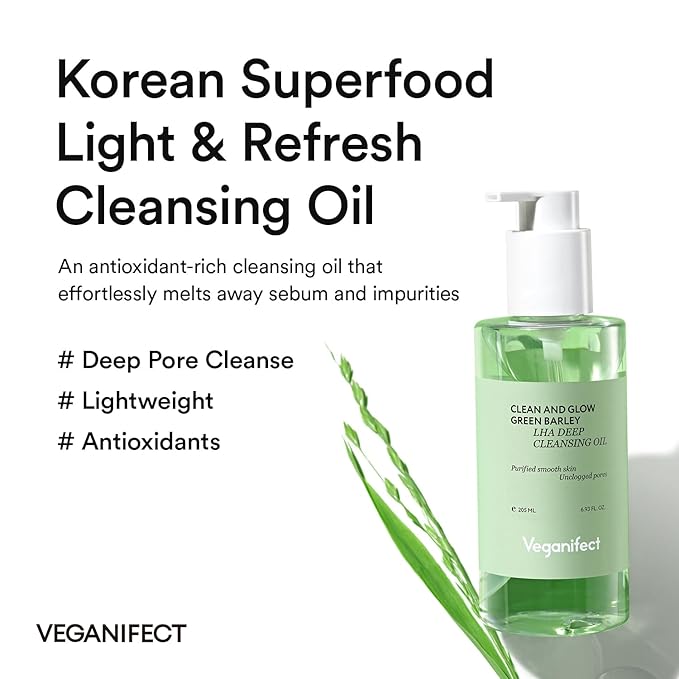 Hydrating Light Cleansing Oil for Sensitive Skin, Waterproof Makeup Remover & Blackhead Cleaner with Rice Bran Oil, Turmeric, and Centella Asiatica, Korean Skin care (205ml/6.93 fl oz)