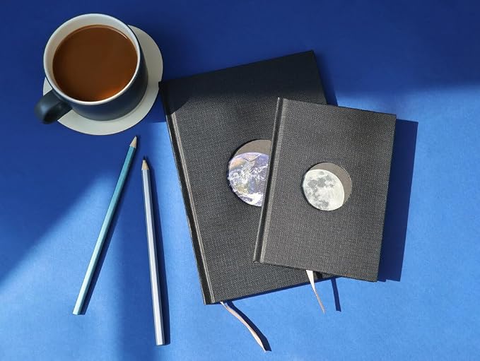 Suck UK Earth Notebook - A6 Notebooks - Hardback Journal - Pocket Notebook - Journals For Women - Recycled Paper - Blank Notebook - Earth Cut Out Cover - Grid Lined Pages Notepad - Space Themed