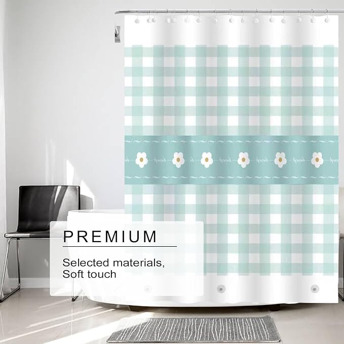 TIKABC Shower Curtain Liner, 4G PEVA Shower Liner, Plastic Peva Waterproof Shower Curtains, 72x72 inch with Grommet Holes 3 Magnetic Weights
