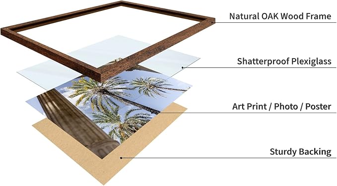 Monem Art Palermo Palm Trees Sicily Print - Tropical European Architecture Poster - Wall Decor for Living Room, Bedroom or Office - 8x10 Brown Framed Wall Art by Mareike Bohmer