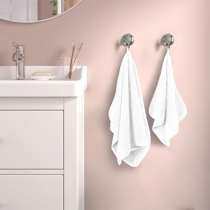 Soft Bath Towel Set of 4, Extra Large Microfiber Towels 35x70 in, Bath Towel Hand Towel Hair Towel Washcloths Set, Quick Dry, Highly Absorbent, for Bathroom Shower Pool Hotel Beach (White, 4 Piece)