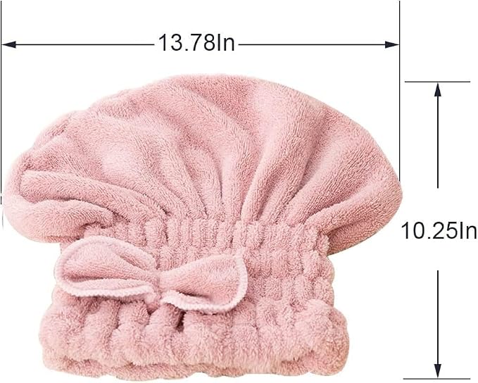 Jseng 3PC Microfiber Hair Towel Caps, Extreme Soft & Ultra Absorbent, Fast Drying Hair Drying Caps Towel Turban Wrap for Wet Hair Women