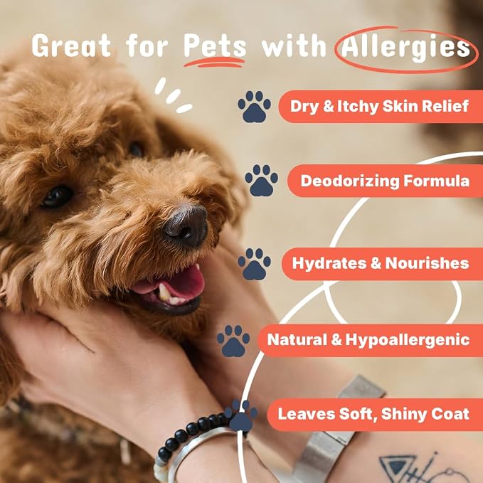 Pets are Kids Premium Oatmeal Shampoo for Dogs, 17 oz – Natural Itch Relief, Dry Skin Soother, Hydrated & Shiny Coat – Gentle Formula with Aloe, Coconut & Baking Soda – Natural & Hypoallergenic