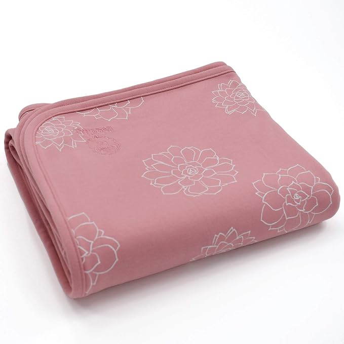 Woolino Toddler Blanket - Merino Wool and Organic Cotton Baby Blanket for Girls and Boys - 4 Season - 52.5” x 40” - Succulent