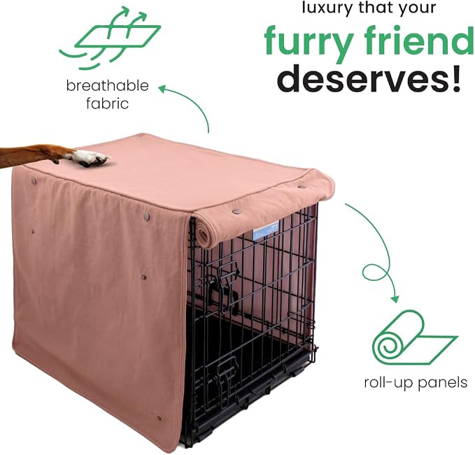 Molly Mutt Kyoto Dog Crate Cover, GOTS-Certified 100% Organic Cotton Canvas Cover for Dog or Puppy Kennel and Cage, Washable, Free of Harmful Chemicals, Small, Fits 24"x18"x21" Crate