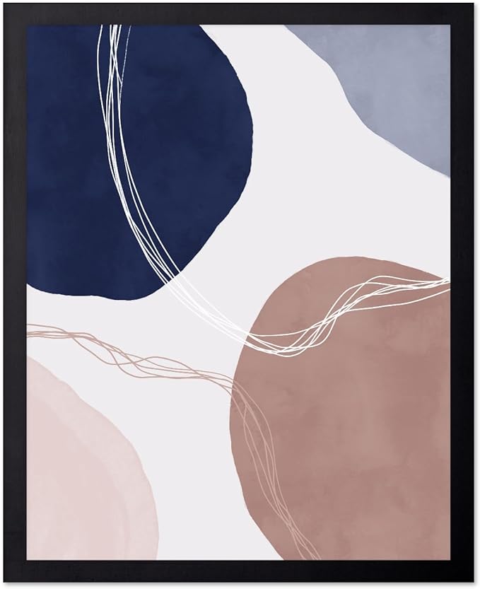 Monem Art Abstract Organic Shapes Print - Scandinavian Blue Geometric Poster - Wall Decor for Living Room, Bedroom or Office - 18x24 Unframed Wall Art by Mareike Bohmer