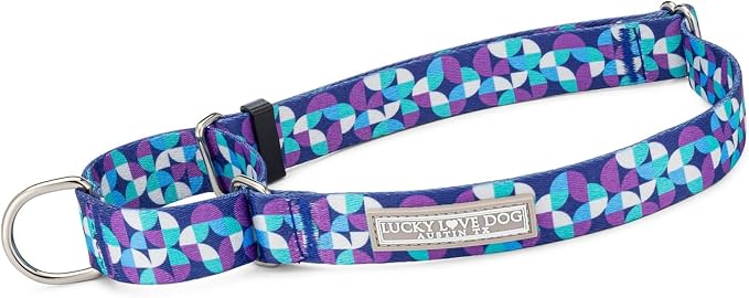 Lucky Love Dog Martingale Dog Collar - Adjustable, No-Slip, Comfortable, Durable, Soft Webbing & Stylish Patterned Collar for Male and Female Dogs Ideal for Training & Walking - Jasper, Small