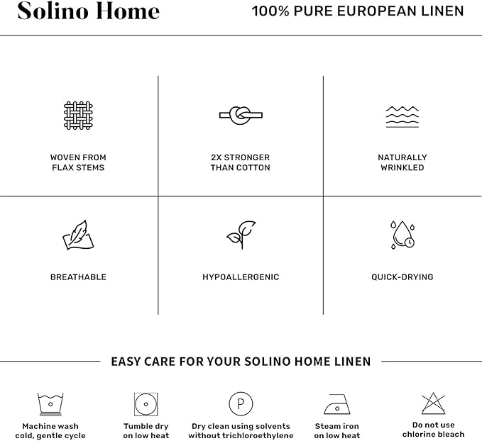 Solino Home Natural Linen Curtain 84 Inch, Light Filtering Rod Pocket Curtain 52 x 84 Inch, 100% Pure Linen European Flax Window Treatment for Living Room, Bedroom - 1 Panel