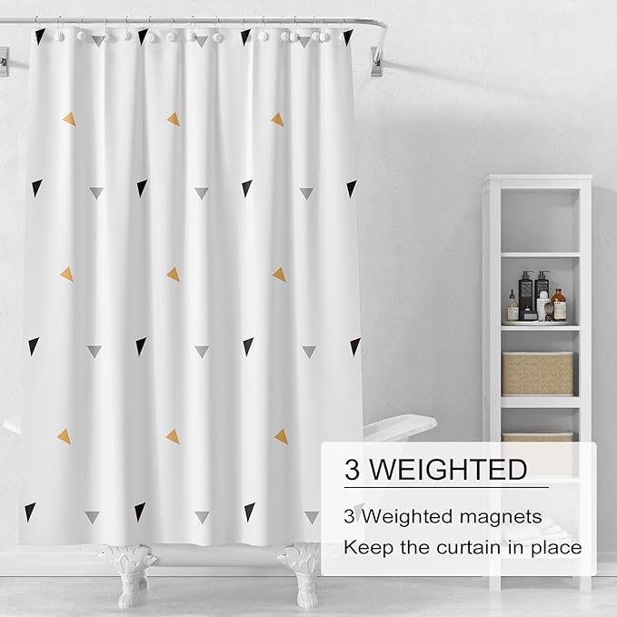 TIKABC Shower Curtain Liner, 4G PEVA Shower Liner, Plastic Waterproof Shower Curtains, 72x72 inch with Grommet Holes 3 Magnetic Weights