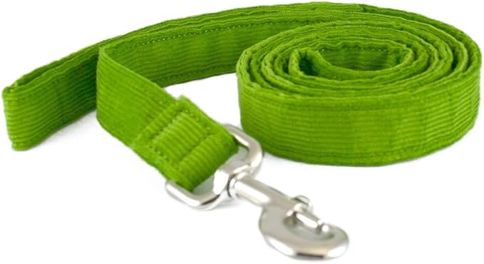The Good Dog Company- Hemp Corduroy SIX FT Dog LEASHES Available in 9 Colors (Rust, Marigold, Bronze, Avocado, Blue, Plum, Pink, Red, Black) Sold in 1”, ¾”, ½” Widths (1 Inch Width, Avocado)