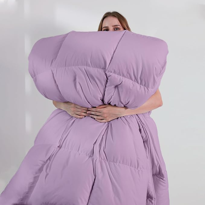 DOWNCOOL Comforters Twin Size, Duvet Insert, Light Purple All Season Duvet, Lightweight Quilt, Down Alternative Hotel Comforter with Corner Tabs (Light Purple, Twin 64x88 Inches)