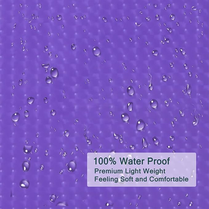 EVA Purple Shower Curtain Liner, 3D Plastic 5G Shower Liner with 12 Rustproof Metal Grommets and Weighted Magnets, Waterproof Duty for Bathroom 72 x 72