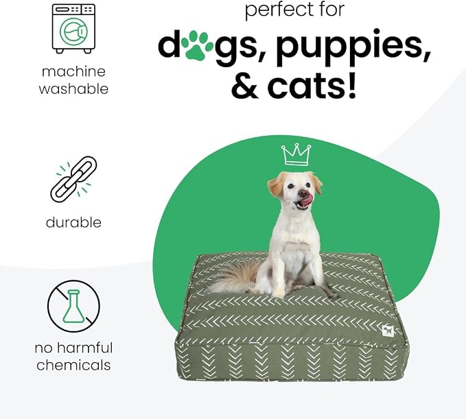 Molly Mutt Huge Dog Bed Cover - Forever Young Print - Measures 36”X45”X5”- 100% Cotton - Durable - Breathable - Sustainable - Machine Washable Dog Bed Cover (Dd82c)