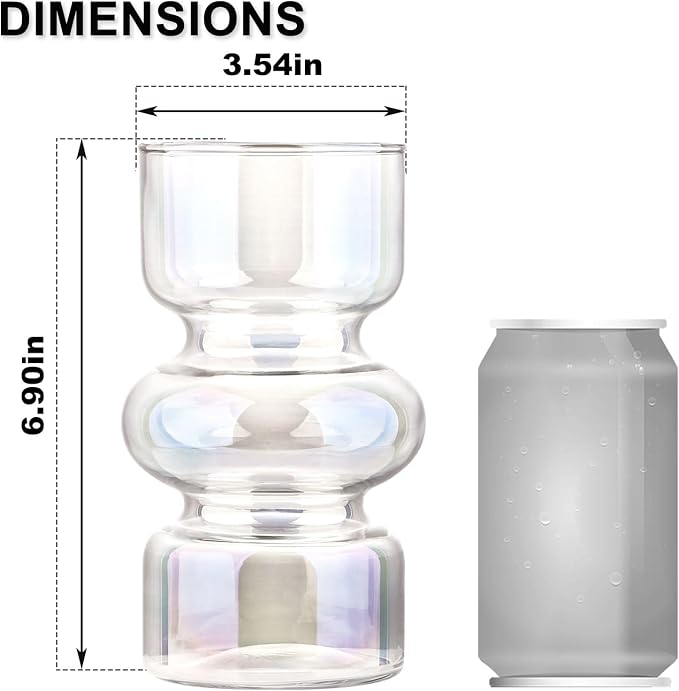 VanEnjoy Glass Hydroponic Vase, Colored Glass vase Flower, Three-Layer 7 inch Cylinder vase for Home Décor, Modern Glass Vase for Home, Office, Wedding
