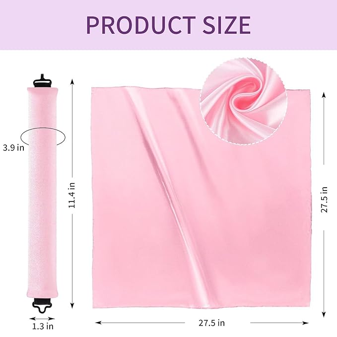 Heatless Curls Overnight Hair Curlers - 4 Pcs No-Heat Curling Rod to Sleep In,Velvet Hair Rollers with Satin Wrap