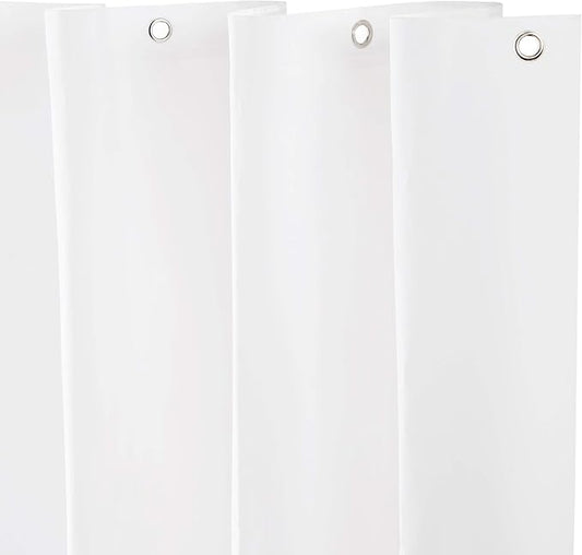 Kenney KN61440PK2 Medium Weight 5 Gauge Waterproof PEVA Shower Curtain Liner with Rust-Resistant Metal Grommets and Weighted Magnetic Hem for Bathroom, 70" W x 72" H, White, 2-Pack