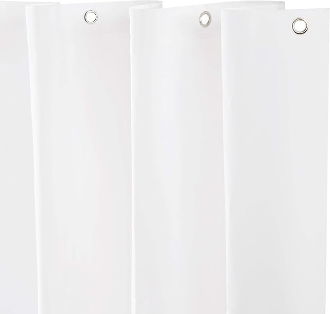 Kenney KN61440 Medium Weight 5 Gauge Waterproof PEVA Shower Curtain Liner with Rust-Resistant Metal Grommets and Weighted Magnetic Hem for Bathroom, 70" W x 72" H, White, 1-Pack