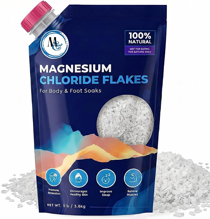 Dead Sea Magnesium Flakes Bath & Foot Soak, Unscented - 5 lb