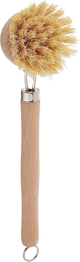 Fox Run 74906 Natural Dish Brush, Tampico Fiber Bristles Brown, 9"