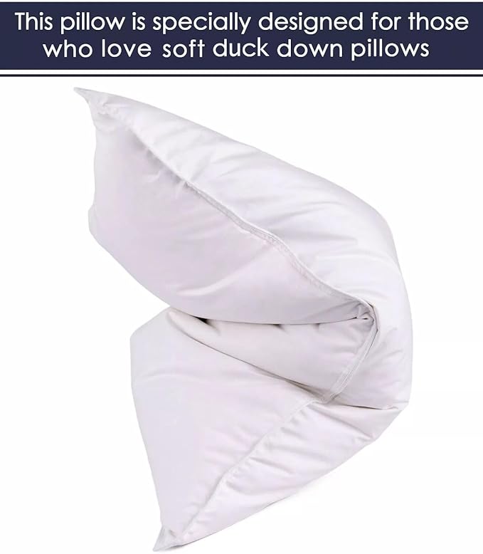 Wool Pillow – 100% Cotton Cover, Breathable & Temperature Regulating Bed Pillow, Natural Sheep Wool Fill, Hypoallergenic Sleeping Pillow (King (U.S. Standard), Medium, Duck Down)