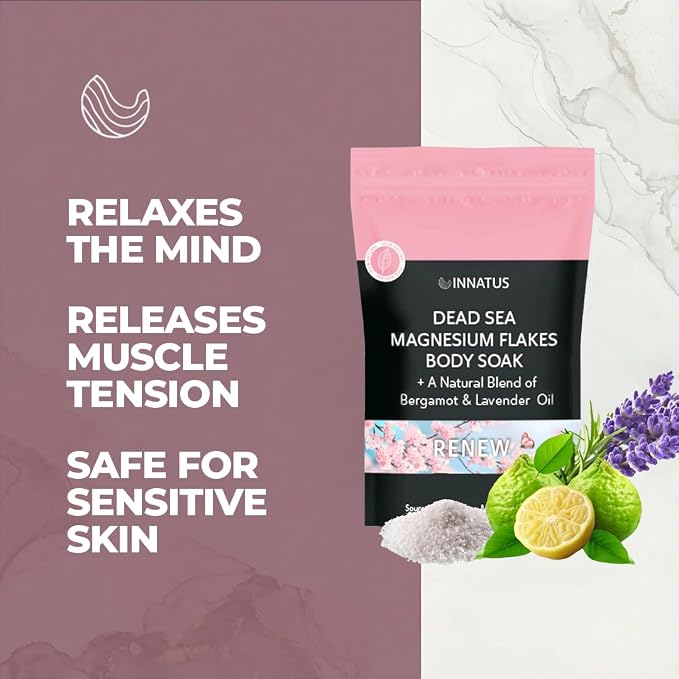 Pure Dead Sea Magnesium Flakes Clarity Soak – Relaxing & Replenishing 14oz Bath Soak –Infused with Natural Oils for Muscle Recovery