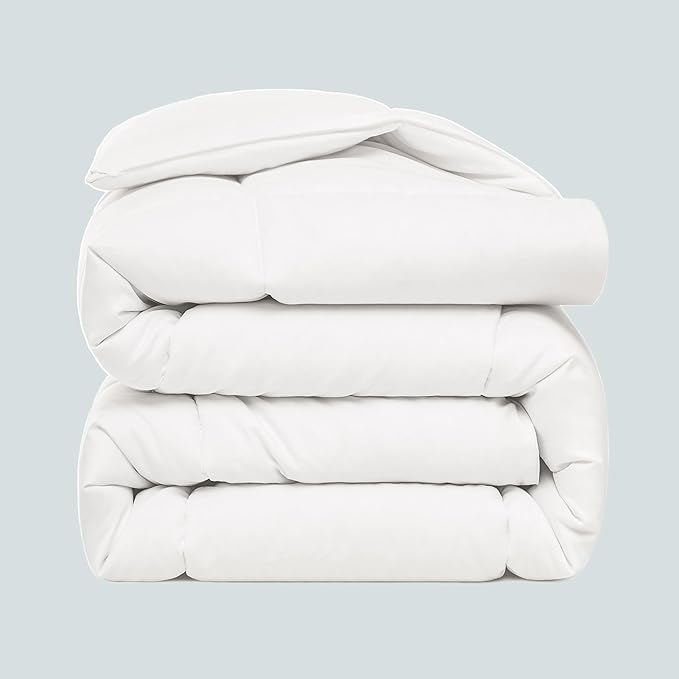 ACCURATEX Super King Duvet Insert Comforter 120x120,100% Cotton 400GSM Thick Fluffy Down Alternative Comforter,Breathable Soft White Hotel Bed Duvet Insert with Corner Tabs