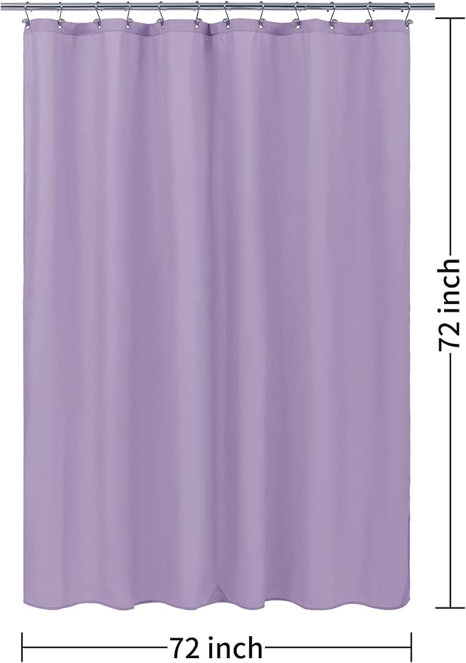 ALYVIA SPRING Lavender Purple Fabric Shower Curtain Liner Waterproof - Soft & Light-Weight Cloth Shower Liner with 3 Magnets, Hotel Quality & Machine Washable - Standard Size 72x72, Lavender