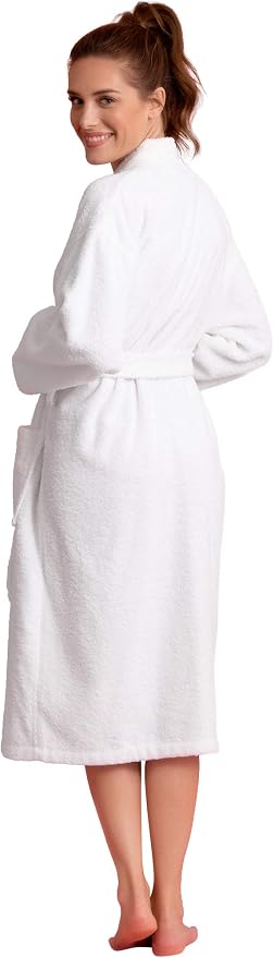 Women's Turkish Terry Kimono Style Bathrobe - 100% Cotton Robe for Women - Comfortable & Absorbent - Soft & Cozy Wear