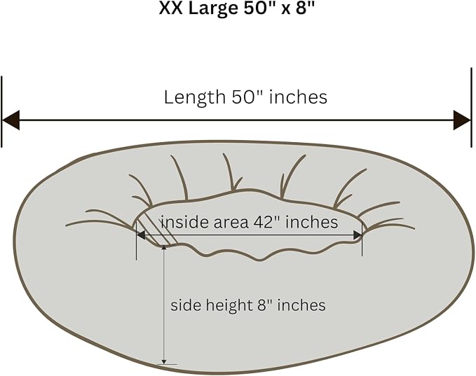 Organic Cotton Canvas Dog Bed: Removable Cover, Natural Fill - Made in USA (Cow Print Black White, XX Large 50" x 8" inches)