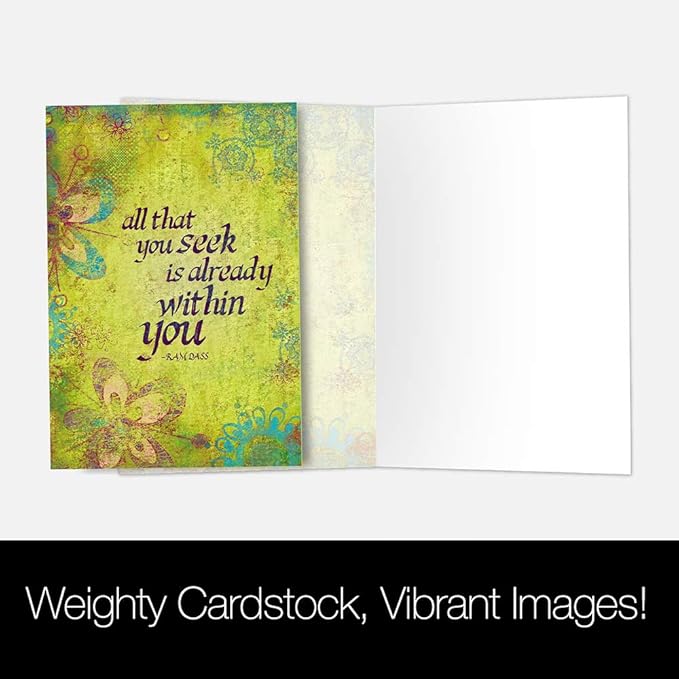 Tree-Free Greetings - All Occasion Cards - Artful Designs - 12 Greeting Cards + White Envelopes - Made in USA - 100% Recycled Paper - 4 x 6 - Within You (FS56157)