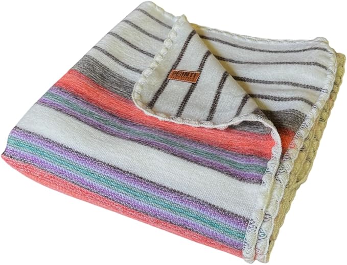 Alpaca Wool Throw Blanket | Ultra Soft, Lightweight, Warm, Breathable, Non-Itchy | Classic, Elegant-Minimalist Design for Bed, Couch, Travel, or Gift | 90" L x 64" W (Fire Tones)