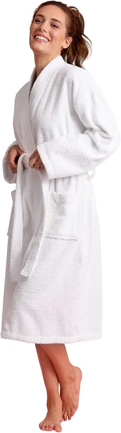 Women's Turkish Terry Kimono Style Bathrobe - 100% Cotton Robe for Women - Comfortable & Absorbent - Soft & Cozy Wear