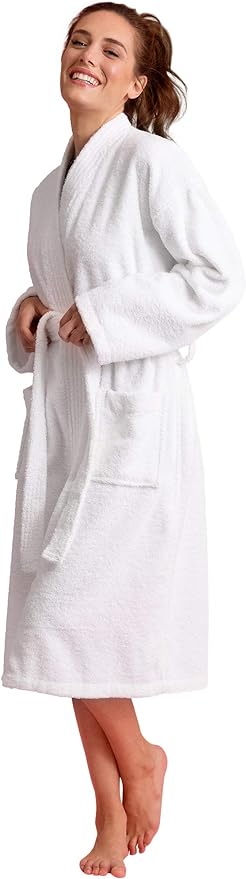 Women's Turkish Terry Kimono Style Bathrobe - 100% Cotton Robe for Women - Comfortable & Absorbent - Soft & Cozy Wear