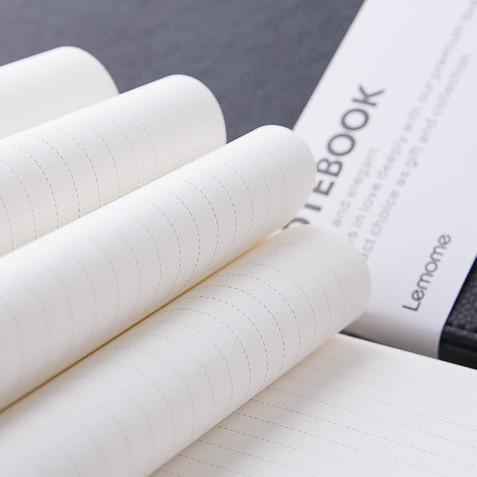 Lemome Ruled Notebook/Journal - Lined Journal for Writing, 5.75'' x 8.4'' Notebook Journal, 146 pages Faux Leather Notebook with Thick Paper, Waterproof Hardcover, Elastic Closure