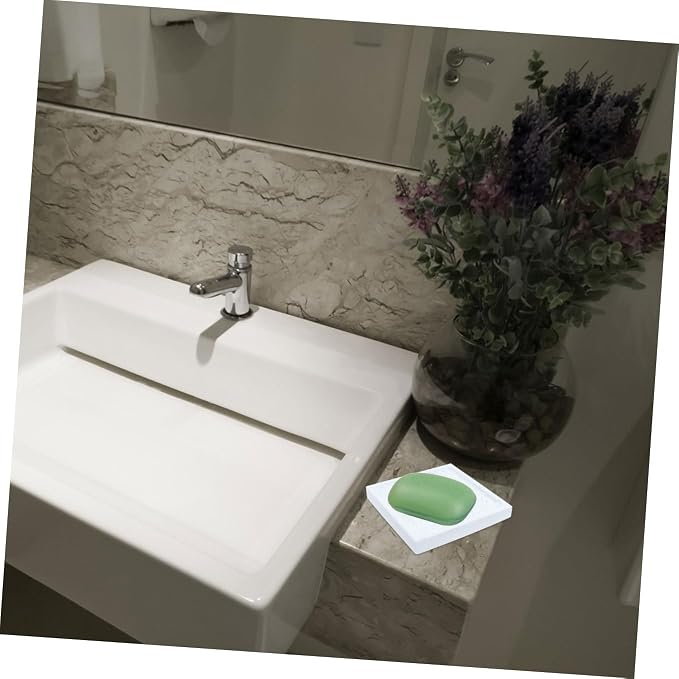 UKCOCO Diatomite Soap Dish Tray Natural Water Absorbent Soap Holder for Bathroom Easy to Clean and Maintain