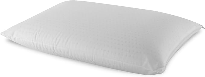I AM Natural Talalay Latex Medium Support Bed Pillow for Sleeping, Removable and Breathable 100% Cotton Cover, King, White