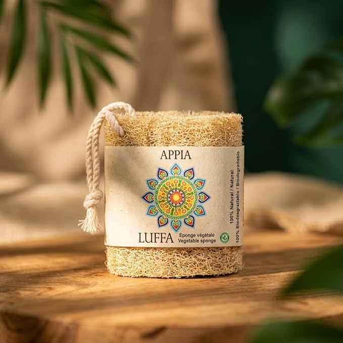 Premium Organic Loofah Sponge Medium 6“ | Loofah for Bath & Shower | Body Scrubber for Shower Scrubbing | Eco Friendly 100% Natural & Biodegradable | Daily Skin Cleansing Care for Women and Men