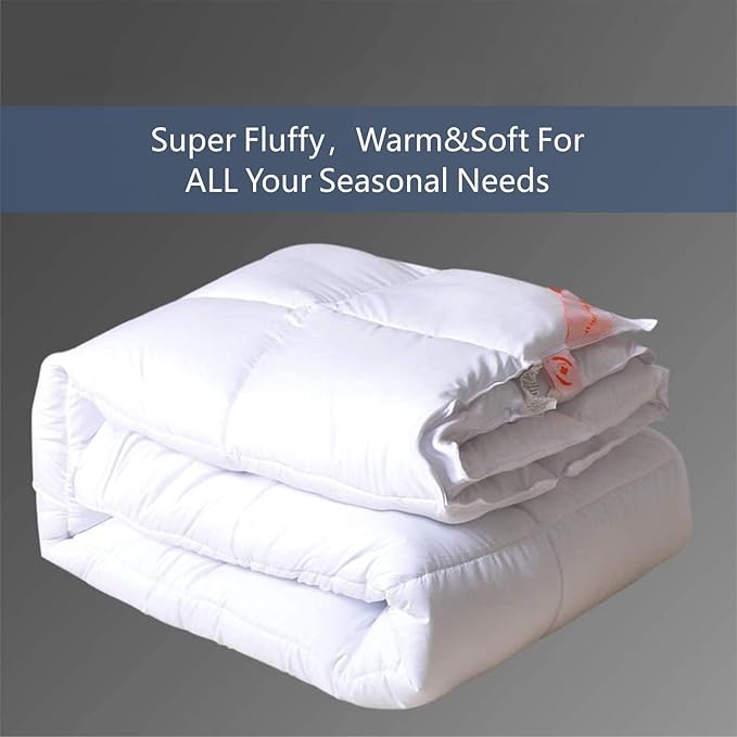 MAPLE DOWN Soft Full Size Comforter Duvet Insert-Down Alternative Comforter with Corner Tabs-Lightweight Fluffy Breathable Machine Washable (White, 82“x86”)