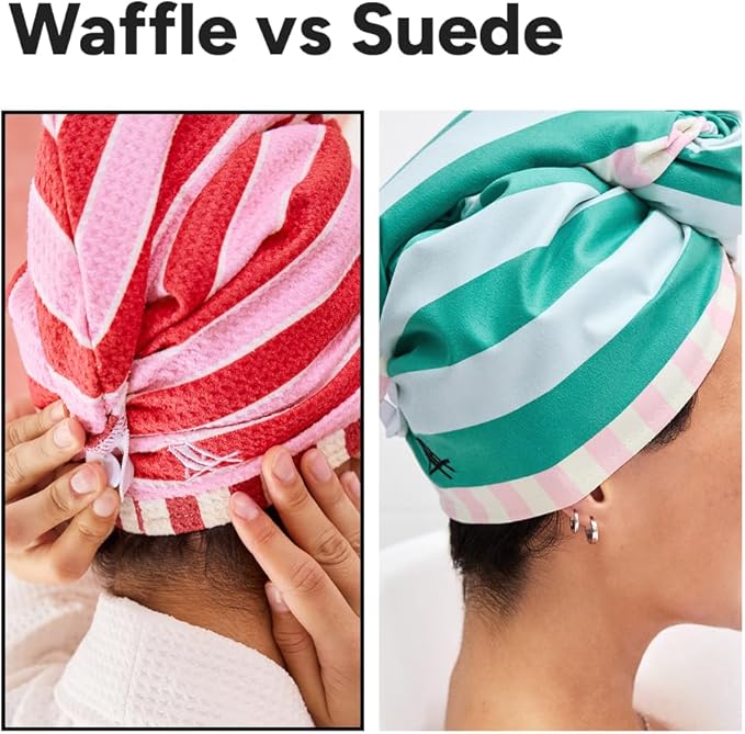Dock & Bay Turban Hair Towel - for Home & The Beach - Super Absorbent, Quick Dry - Cherry Bomb
