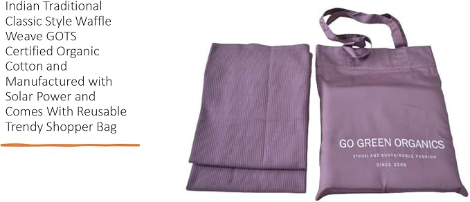 Waffle Bath Towel Pack of 2, 30.5x58 INCHES, 100% Natural Organic Cotton, GOTS Certified (Burgundy) Super ABSORBANT & Quick Dry,NO SOFTENERS, Environment Friendly